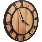 vidaXL Zidni sat 39 cm smeđe-crni MDF i željezo | shoptok.hr