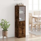 vidaXL Visoka komoda sa staklenim vratima boja hrasta 35 x 37 x 142 cm | shoptok.hr