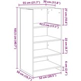 vidaXL Sprejemna miza siva sonoma 55x50x103,5 cm inženirski les | Shoptok.si