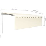  Automatska tenda s roletom i senzorom LED 4 x 3 m krem | shoptok.hr