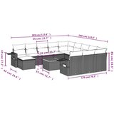  13-dijelni set vrtnih sofa s jastucima poliratan crni | shoptok.hr