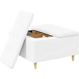  Stolica s dugmadi Bijelo 80 x 80 x 45 cm Umjetna koža | shoptok.hr