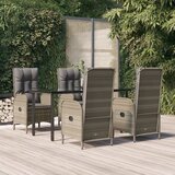  5-dijelni vrtni blagovaonski set crno-sivi od poliratana Siva Dužina stola 160 cm | shoptok.hr
