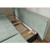 MID.YOU ZOFA S POSTELJNO FUNKCIJO, sivomodra tekstil, leseni material | Shoptok.si