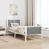  Krevetna konstrukcija s uzglavljem Svijetlo siva 80 x 200 cm Bijela | Shoptok.si