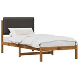  Krevetni okvir s tapiciranim uzglavljem Prirodna i tamnosiva - Prirodna i tamnosiva 75 x 190 cm | shoptok.hr