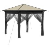 Gazebo s 4 bočne strane 2,6 x 2,6 m Krem i Antracit | shoptok.hr
