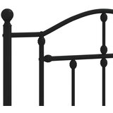 Metalni okvir za krevet s uzglavljem crni 107x203 cm | shoptok.hr