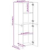 Ormarić za spise bijeli 60 x 32 x 153 cm od konstruiranog drva | shoptok.hr