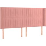  LED uzglavlje ružičasto 183x16x118/128 cm baršunasto | shoptok.hr