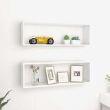  Kockaste zidne police 2 kom bijele 80 x 15 x 26 5 cm od iverice | shoptok.hr