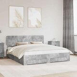  Konstrukcija postelje z vzglavjem Betonsko siva 180 x 200 cm, (5000103035) | Shoptok.si