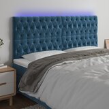 The Living Store led posteljno vzglavje temno modro 180x7x118/128 cm žamet - led vzglavje, (21418769) Cene