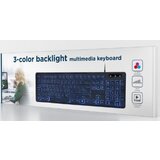 Gembird KB-UML3-02 LED multimedijalna tastatura sa pozadinskim osvetljenjem, US layout USB | ePonuda.com