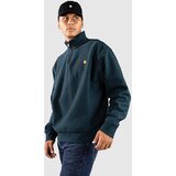 Carhartt WIP Half Zip American Script Half-Zip Pulover deep lagoon | Shoptok.si