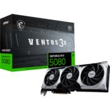 MSI Video Card Nvidia RTX 5080 16G VENTUS 3X OC PLUS (16GB GDDR7/256bit, PCI-E Gen5, 3x DP 2.1, 1x HDMI 2.1, 1x 16-pin Power Connector, 850W recommended, Retail) | Eponuda.ba