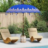 vidaXL balineški parasol plava 210-220 cm pamuk, solidno drvo Cijene