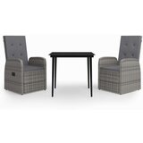  3-dijelni vrtni blagovaonski set s jastucima sivi | shoptok.hr