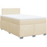 vidaXL Box spring postelja z vzmetnico krem 120x190 cm blago, (21310170) Cene