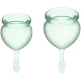 Set 2 menstrualnih skodelic Feel Good, svetlo zelen