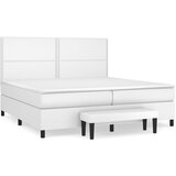 vidaXL box spring postelja z vzmetnico bela 200x200 cm umetno usnje, (20900964) | Shoptok.si
