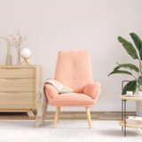 vidaXL Relaxacijska stolček Roza kodrasta volna | Shoptok.si