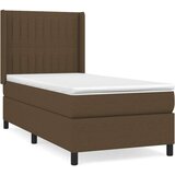  Box spring postelja z vzmetnico temno rjava 100x200 cm blago, (20930558) | Shoptok.si