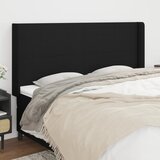 vidaXL Uzglavlje s ušima crni 183x16x118/128 cm od tkanine | shoptok.hr