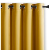 AmeliaHome Curtain BLACKOUT color mustard style classic silver eyelets blackout 140x245 Cijene