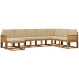 vidaXL Zunanja garnitura za sedenje z blazino 8 pcs Naravna in bež, (5000280524) | Shoptok.si
