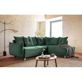 Miuform Zelena sklopiva kutna garnitura od samta (s desnim kutom) Lazy Lukka – | shoptok.hr