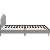  Krevet za djecu s uzglavljem Svjetlosiva 90 x 190 cm Tkanina | shoptok.hr