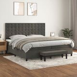 Maison Chic Box spring postelja - Vzmetna postelja z vzmetnico temno siva 200x200 cm žamet SL14319, (21902442) | Shoptok.si