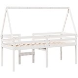  Visoki krevet s krovom bijeli 90 x 190 cm od masivne borovine | shoptok.hr
