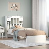 vidaXL Knjižna postelja brez vzmetnice bela 75x190 cm trdna borovina Cene