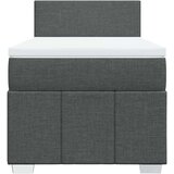 vidaXL Box spring postelja z vzmetnico temno siva 90x200 cm blago | Shoptok.si