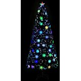  Božićno drvce s LED pahuljama crno 210 cm od optičkih vlakana | shoptok.hr
