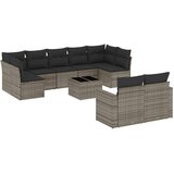  10-dijelni set vrtnih sofa od poliratana s jastucima sivi | shoptok.hr