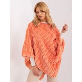 Wool Fashion Italia Poncho-AT-PN-2347.16-orange | Shoptok.si