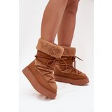 Boto Women's Snow Boots With Fur And Lacing On A Platform Camel Marinna | Shoptok.si