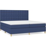  Box spring postelja z vzmetnico moder 200x200 cm blago, (20897094) | Shoptok.si