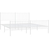  Metalni okvir kreveta uzglavlje i podnožje bijeli 183x213 cm | shoptok.hr