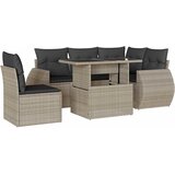  6-dijelni set vrtnih sofa od poliratana s jastucima svjetlosivi | shoptok.hr