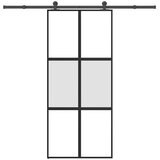  Klizna vrata s priborom 90 x 205 cm kaljeno staklo i aluminij | Eponuda.ba