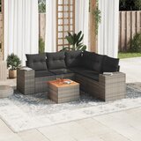  6-dijelni set vrtnih sofa od poliratana s jastucima sivi | shoptok.hr