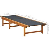In Ležalnik z mizico trden akacijev les in tekstil | Shoptok.si