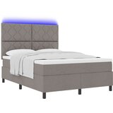 vidaXL Box spring krevet Sivo-smeđa 140 x 190 cm tkanina - Sivo-smeđa 140 x 190 cm Dizajn s rombovima | shoptok.hr