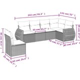  6-dijelni set vrtnih sofa od poliratana s jastucima smeđi | shoptok.hr