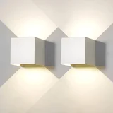 Komplet 2 LED zunanjih/notranjih stenskih svetilk z nastavljivim kotom svetlobnega snopa