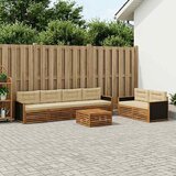  Set vanjskih sofa s jastukom 7 pcs Prirodna i bež Poliester | shoptok.hr